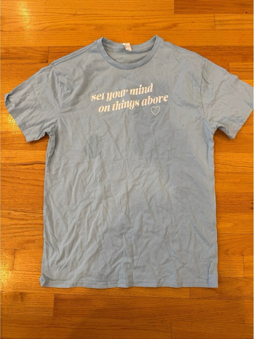Set Your Mind on Things Above T-Shirt Blue Graphic Tee New CLOTHING00012